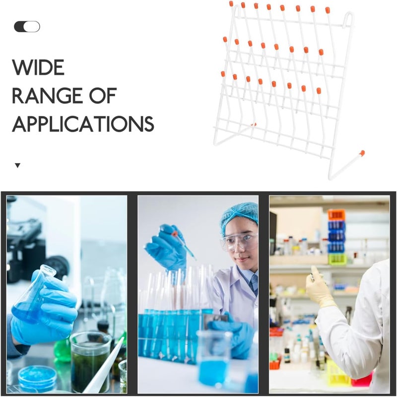 PartyKindom Laboratory Drip Rack Test Tube Peg Drying Holder for Beakers and Vials Lightweight Metal Drain Rack for Lab Glassware Storage - Image 5